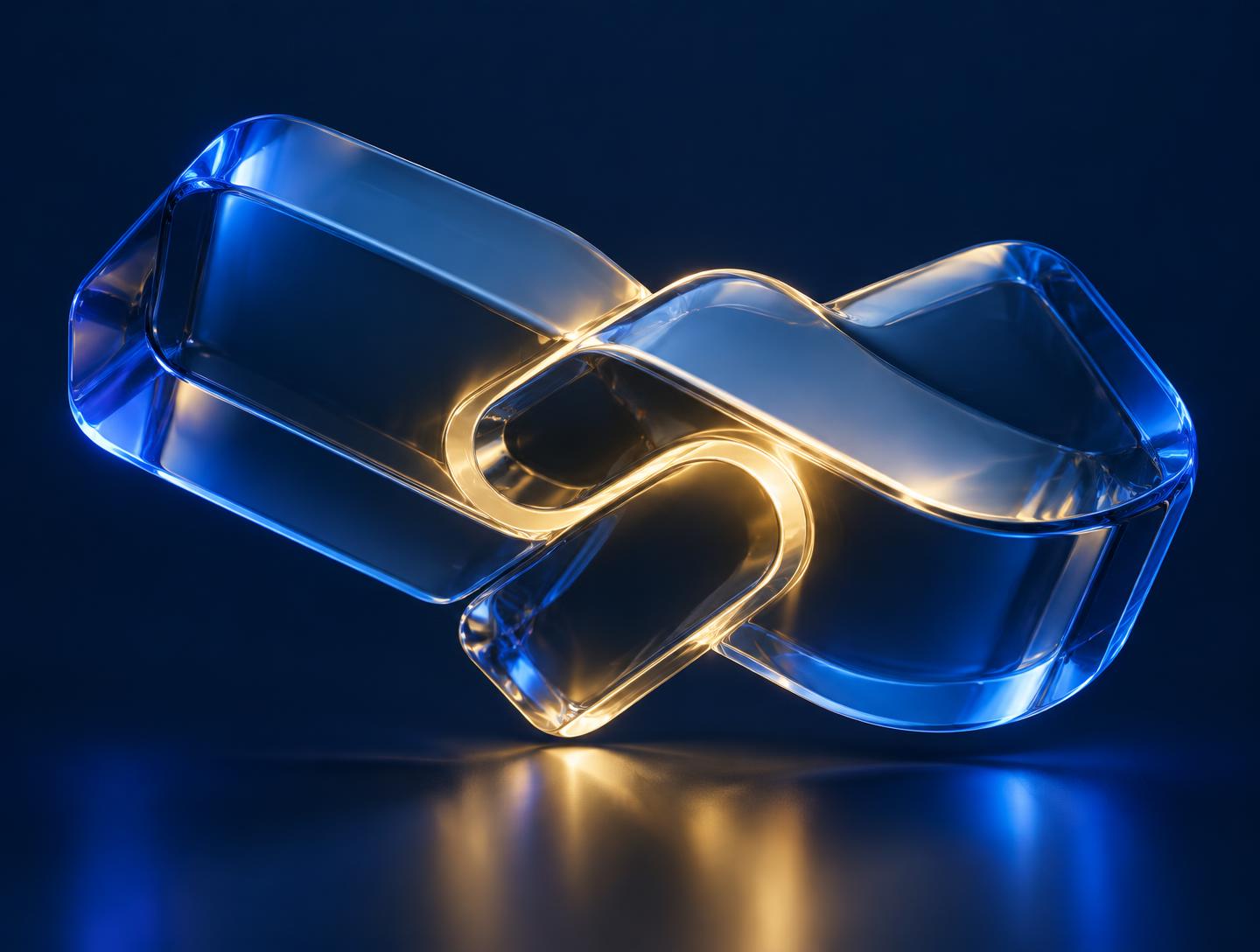 Abstract glass forms joining together — the MAXIWAYS community building as one